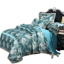 Conjunto de capa de edredom jacquard cetim nórdico luxo conjunto de roupa de cama capa de edredom lençol comprar usado  Enviando para Brazil