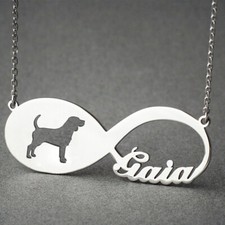 Pingente Personalidade Infinito Cachorro de Estimação Personalizado Nome de Filhote Colar Joia Memorial comprar usado  Enviando para Brazil