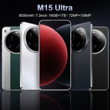 Smartphone 5G tela grande 7,3 polegadas venda quente M15 Ultra Android 16+1TB memória comprar usado  Enviando para Brazil