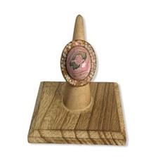 Usado, Anel incrustado de pedra lascada rosa oval C. Celia Sebiri comprar usado  Enviando para Brazil