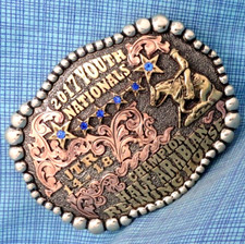 Fivela de cinto Arabian Reining Horse 2017 Champion Trophy Mollys personalizada Slvr.TAZ083, usado comprar usado  Enviando para Brazil