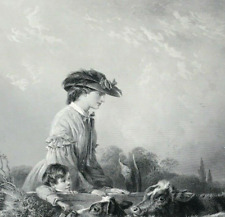 Impressão antiga original In the Pasture mãe e filho After Andsell 1869  comprar usado  Enviando para Brazil