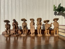 Arte popular de madera tallada a mano esculturas de músicos y civiles Ecuador de colección segunda mano  Embacar hacia Mexico