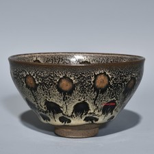 4,9" porcelana curio canção dinastia jian forno porcelana fambe esmalte marrom copo salpicado comprar usado  Enviando para Brazil