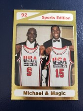 Michael Jordan Bulls Magic Johnson Lakers 1992 Sports Edition Gold DREAM TEAM QUASE PERFEITO comprar usado  Enviando para Brazil
