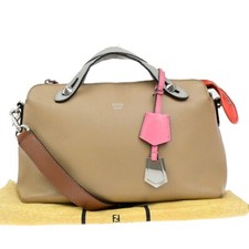 Bolsa de mão de ombro FENDI logotipo By The Way 2 vias couro marrom prata Itália 75ED852 comprar usado  Enviando para Brazil