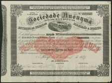 Brasil, Estrada de Ferro de Ribeirão a Bonito, 100 milreis share, Recife 18[89] comprar usado  Enviando para Brazil