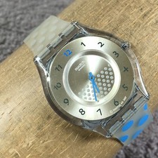 Relógio de quartzo Swatch Skin Boliblu feminino SFN119 34mm bolinhas silicone 7 1/2" comprar usado  Enviando para Brazil