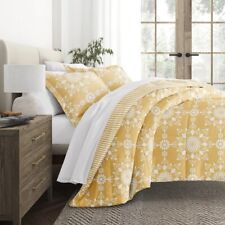 Edredom Ienjoy Home completo/rainha padrão reversível margarida medalhão amarelo* comprar usado  Enviando para Brazil