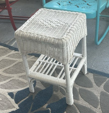 topped wicker table side for sale topped wicker table side for sale Anna