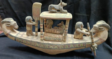 Antiguidades egípcias antigas 50 cm barco funerário de madeira com artefato de Deus Anúbis BC, usado comprar usado  Enviando para Brazil