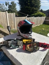 Capacete de motocross Fox V1 adulto com 3 conjuntos de óculos, 100% roll off e Oakley, usado comprar usado  Enviando para Brazil