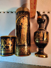 Cálice, jarro e vaso gregos vintage azul cobalto com detalhes em ouro 24K comprar usado  Enviando para Brazil