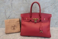HERMES Birkin 35 Courchevel Torebka Rouge Vif Circle Z (1996) na sprzedaż  Wysyłka do Poland
