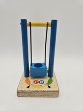 Vintage 1960 Fisher Price Little People Balanço de Madeira Azul Branco Parque de Diversões comprar usado  Enviando para Brazil