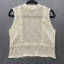 Blusa Zara feminina sem mangas de renda transparente M gola simulada creme cottagecore romântica boho, usado comprar usado  Enviando para Brazil