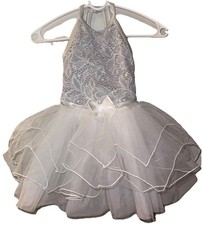 Roupa de dança Weissman prata branca lantejoulas tutu concurso fantasia balé criança P comprar usado  Enviando para Brazil