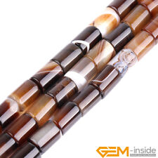 Tubo de pedra preciosa ágata sortida natural contas soltas para fazer joias 15" 10x14mm comprar usado  Enviando para Brazil