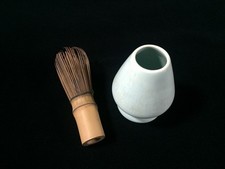 V0023 / Bambú / Batidor De Té Chasen / Soporte De Porcelana / Vintage Japonés comprar usado  Enviando para Brazil
