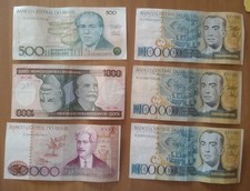 CRUZEIRO BRASILIANO LOTTO 6 BANCONOTE 500/50000/10000/100000 BRASILE MONETA comprar usado  Enviando para Brazil