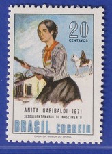 Brasilien 1971 Anita Garibaldi Freiheitskämpferin Mi.-Nr. 1288 ** comprar usado  Enviando para Brazil