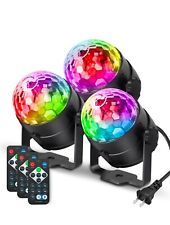 Pacote com 3 luzes estroboscópicas para festa DJ discoteca 7 cores som ativado controle remoto comprar usado  Enviando para Brazil