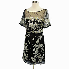 Mini vestido floral bordado Marchesa Notte tamanho 10 renda festa coquetel evento comprar usado  Enviando para Brazil
