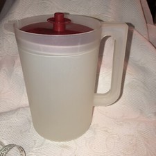 Usado, Jarro Tupperware Vintage 1676-3 Transparente com Tampa de Botão Vermelho Jarro Recipiente comprar usado  Enviando para Brazil