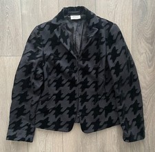 Usado, Blazer Akris Punto preto lã Houndstooth sob medida tamanho 12 comprar usado  Enviando para Brazil