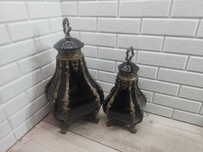 Vaso de porcelana vintage castelhano importado floral bronze elegante lote de 2 conjuntos comprar usado  Enviando para Brazil