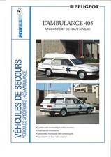 Catalogue prospekt brochure Peugeot 405 ambulance Petit c. 1989 FR, usado comprar usado  Enviando para Brazil
