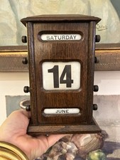 Calendário de mesa perpétuo antigo de carvalho inglês comprar usado  Enviando para Brazil
