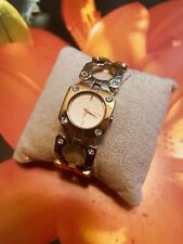 D & G DOLCE GABBANA Relógio Feminino Quartzo Tom Dourado Pulseira de Cristal Nova Bateria comprar usado  Enviando para Brazil