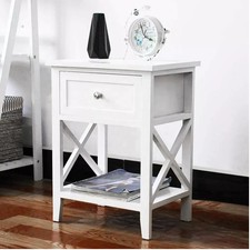 White bedside table for sale  PETERBOROUGH