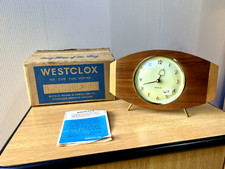 Caixa Clássica Vintage Westclox 1960's 70s Relógio de Madeira Manta Mesa de Cabeceira Teca comprar usado  Enviando para Brazil