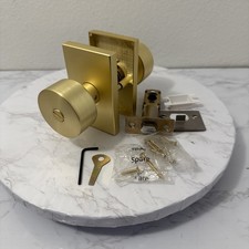 Maçaneta de porta dourada interior, liga de zinco ouro escovado interior maçaneta de porta quarto B... comprar usado  Enviando para Brazil