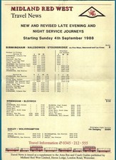 Bus timetable leaflet for sale  BIRMINGHAM
