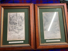 Pair pencil drawings for sale  LEIGH