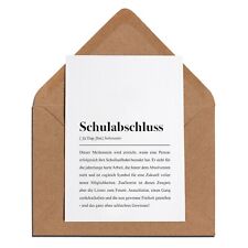 Schulabschluss spruch karte gebraucht kaufen  Wiesbaden