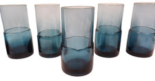 Usado, Pier 1 Importações Vidro Soprado de Mergulho Duplo Azul Barware Tumber Glasses - Conjunto 6 comprar usado  Enviando para Brazil