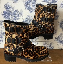 Russell & Bromley Dynamo Leopard Print Pony Hair Buty motocyklowe Rozmiar 38 U.K. 5 na sprzedaż  Wysyłka do Poland