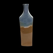 Usado, Vaso retangular 241/2" de altura amarelo bege e cinza azul decoração para casa base 7"×3" comprar usado  Enviando para Brazil