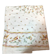 Nova toalha de mesa de algodão provençal French Country pássaros design floral 94"X6 10", usado comprar usado  Enviando para Brazil
