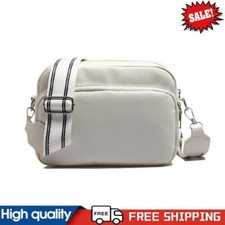 Bolsa tiracolo feminina casual couro ecológico bolsa de ombro pequena quadrada (branca) #g comprar usado  Enviando para Brazil