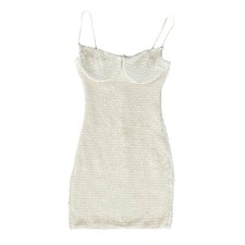 Mini Vestido Bodycon Feminino Misha Sally Pearl Branco Ruched Corpete Tiras Tamanho 2 comprar usado  Enviando para Brazil