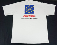Camisa branca vintage Compaq Notebook Network com etiqueta XL computadores eletrônicos comprar usado  Enviando para Brazil