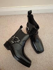 Black biker boots for sale  OAKHAM