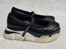 Tênis Salvatore Ferragamo Mary Jane plataforma de couro preto Reino Unido 4 UE 37 comprar usado  Enviando para Brazil