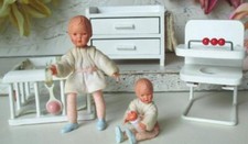 Bonecas e berçário antigos em miniatura para casa de bonecas da Alemanha Ocidental, usado comprar usado  Enviando para Brazil