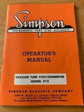 Simpson vacuum tube for sale  Wood Dale